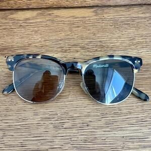Madewell Tortoise Gold Clubmaster Browline Sunglasses